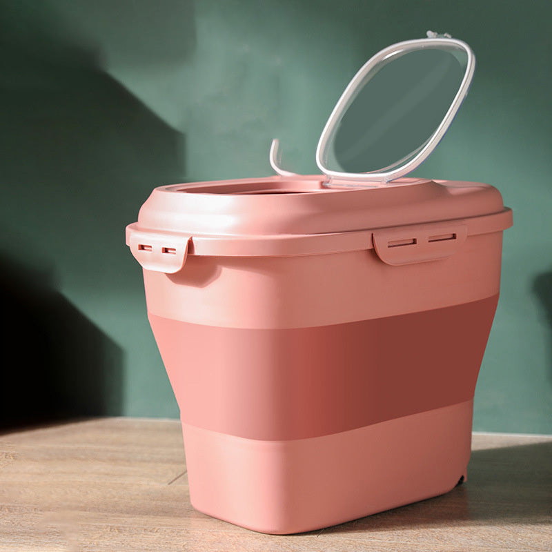 Food Storage Bucket Large Capacity Cat Food Pet Dog Food Sealed Bucket Moistureproof Cat Dog Supplies