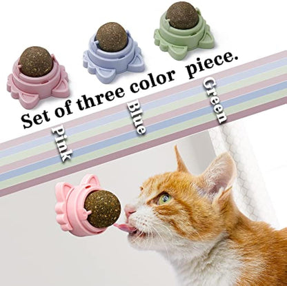 Catnip Balls That Stick On Wall Catnip Balls For Cat Catnip Toys For Cats Healthy Kitty Teeth Cleaning Dental Chew Toys Cat Wall Treats