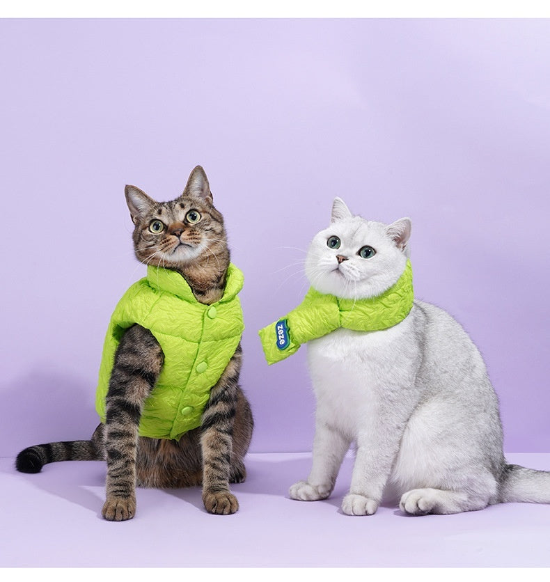 Pet Cat And Dog Universal Clothes Vest Winter Warm Cat New Winter Clothes Anti-lint