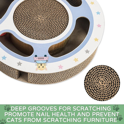 Cat Claw Scratch Pad Cat Round Cat Scratcher Cardboard Toys For Indoor Cats Cat Scratcher Toy Ball Track Cat Toys Cats Grinding Claw Protector For Couch Carpets Sofas