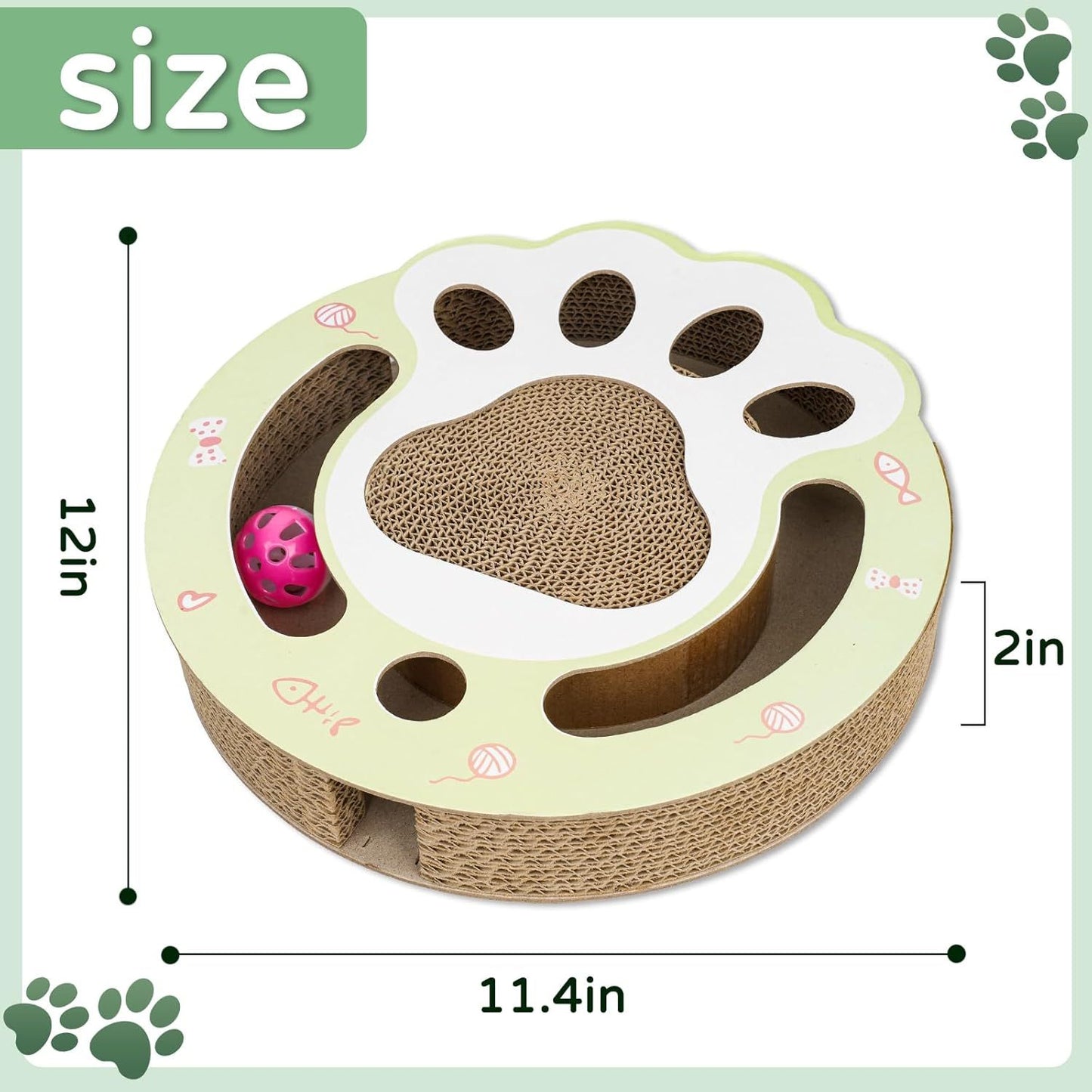 Cat Claw Scratch Pad Cat Round Cat Scratcher Cardboard Toys For Indoor Cats Cat Scratcher Toy Ball Track Cat Toys Cats Grinding Claw Protector For Couch Carpets Sofas