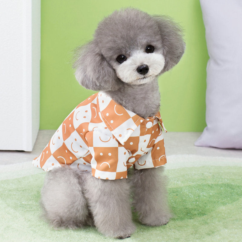 Checkered Shirt Dog Clothes Pet Checkerboard Clothes