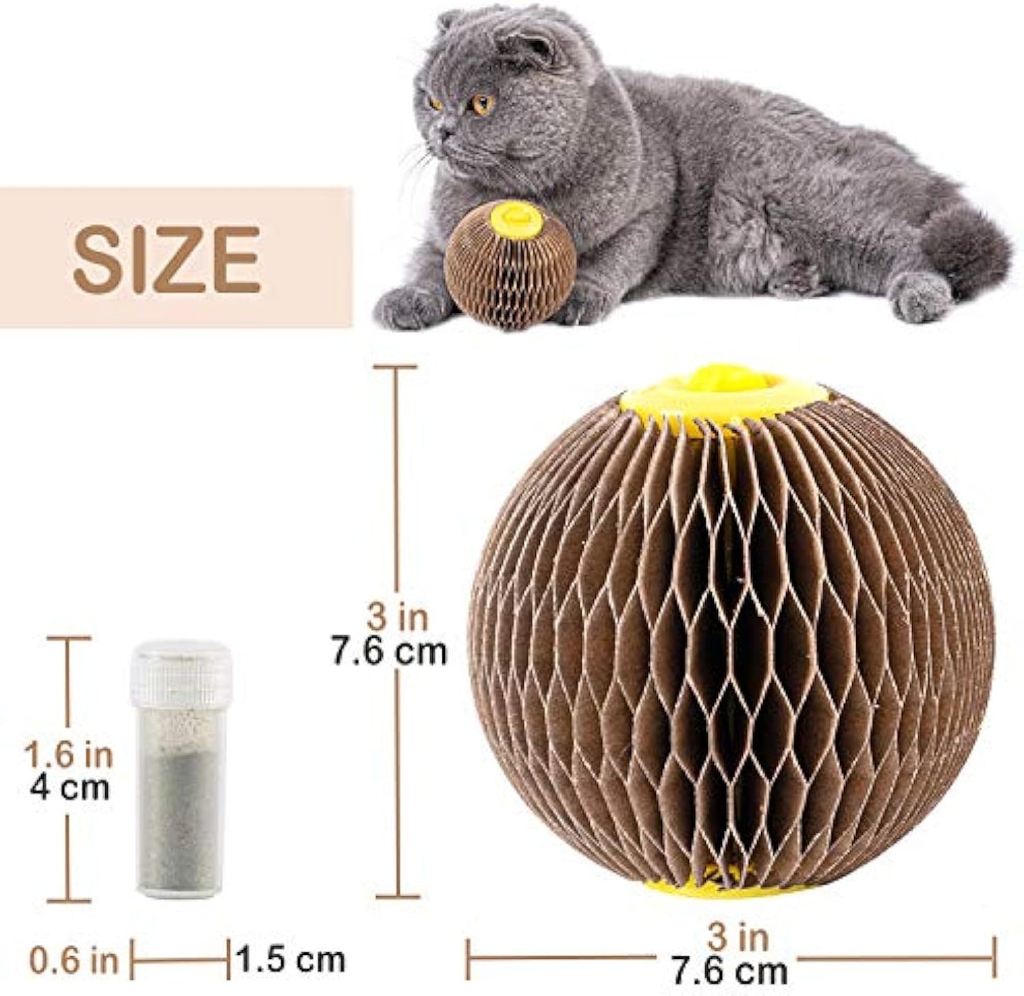 Catnip Ball Toy For Cats Catnip Refillable Scratcher Ball Kitty's Faithful Playmate Reduce Obesity And Loneliness