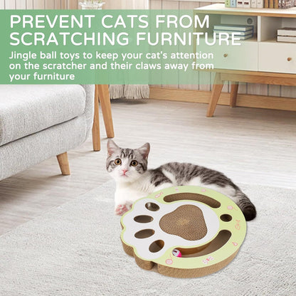 Cat Claw Scratch Pad Cat Round Cat Scratcher Cardboard Toys For Indoor Cats Cat Scratcher Toy Ball Track Cat Toys Cats Grinding Claw Protector For Couch Carpets Sofas