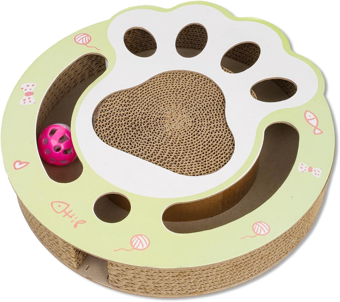 Cat Claw Scratch Pad Cat Round Cat Scratcher Cardboard Toys For Indoor Cats Cat Scratcher Toy Ball Track Cat Toys Cats Grinding Claw Protector For Couch Carpets Sofas