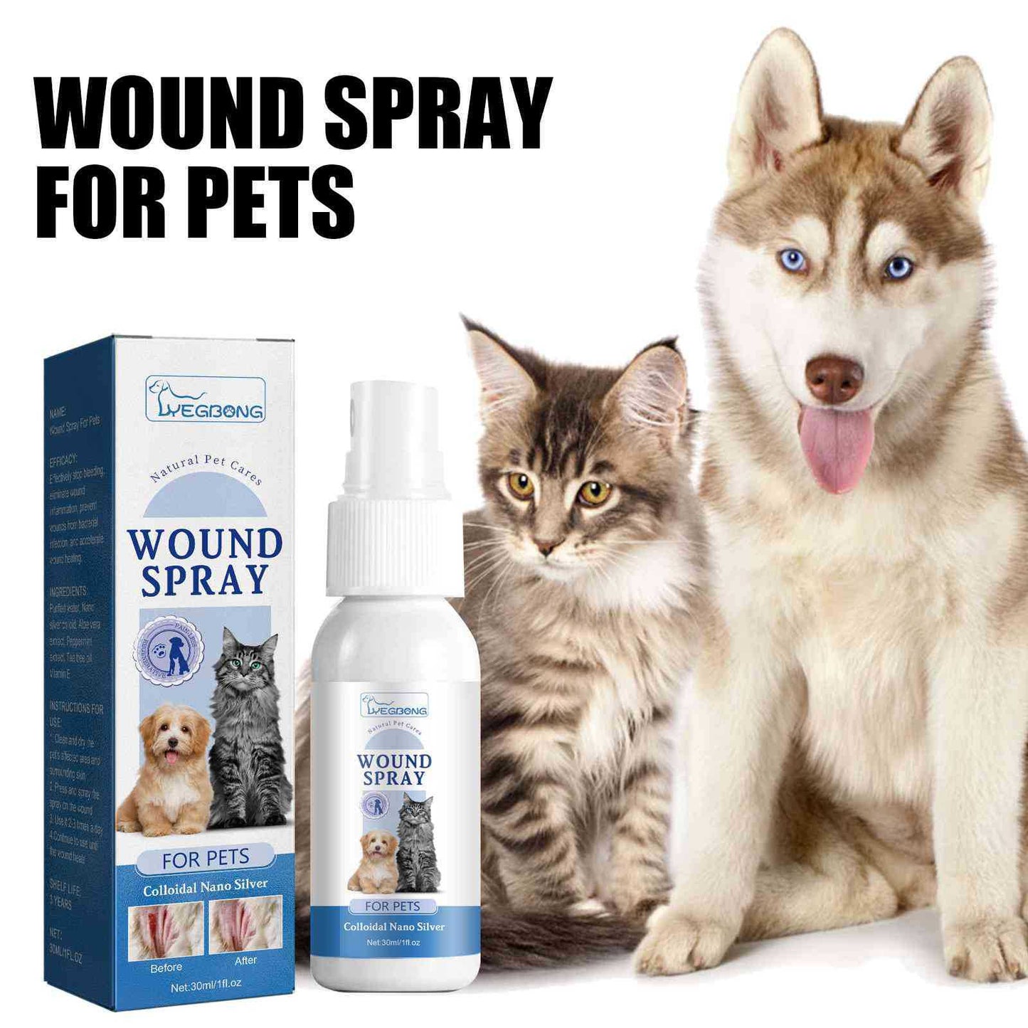 Pet Wound Care Spray Relieves Dogs And Cats Skin