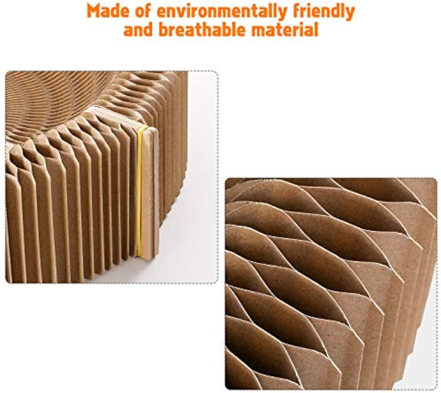 Collapsible Cat Scratcher Lounge Bed Cardboard Cat Bed, Corrugated Pet Scratcher Pad Round Cat Scratching Bed Nest For Indoor Big Large Kitty Kitten Cats