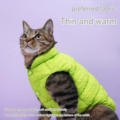 Pet Cat And Dog Universal Clothes Vest Winter Warm Cat New Winter Clothes Anti-lint