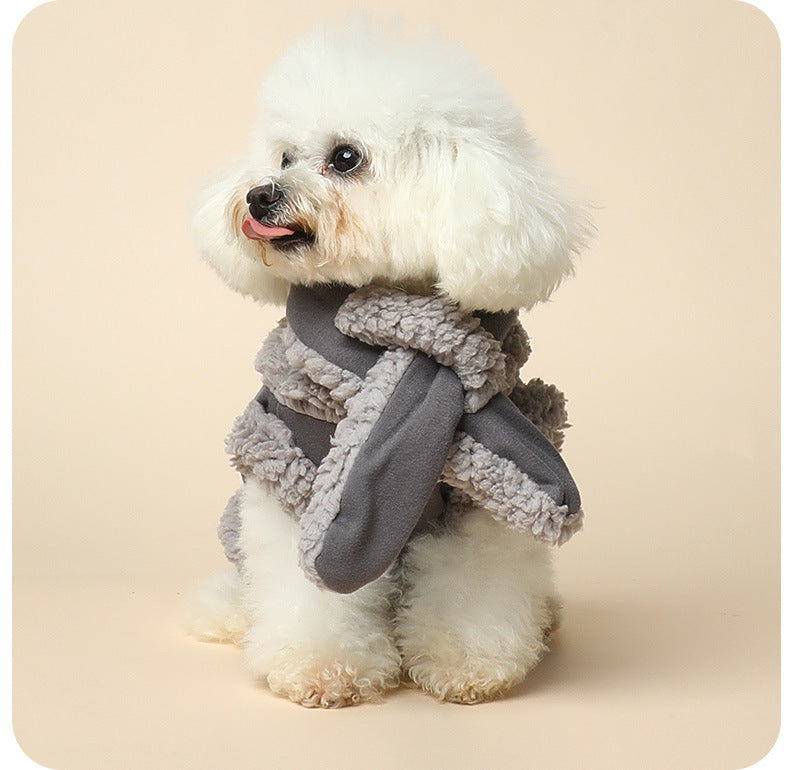 Winter Warm Vest Cat Scarf Pet Clothes