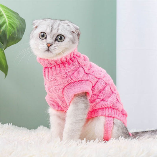 Cat Clothes Cat Pet Supplies Autumn Winter Knitted Sweater Cute Net Red