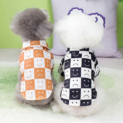 Checkered Shirt Dog Clothes Pet Checkerboard Clothes