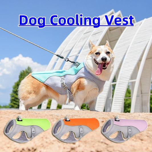 Summer Pet Dog Cooling Vest Heat Resistant Cool Dogs Clothes Breathable Sun-proof Clothing For Small Large Dogs Outdoor Walking