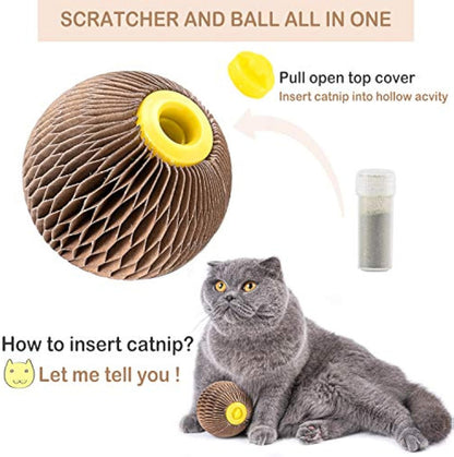 Catnip Ball Toy For Cats Catnip Refillable Scratcher Ball Kitty's Faithful Playmate Reduce Obesity And Loneliness