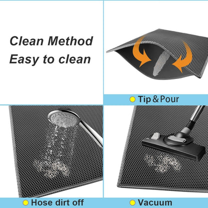 Kitty Cat Litter Mat Trapping Honeycomb Double Layer Design Waterproof Double Layer EVA Cat Litter Pad Waterproof Non-slip Sand Basin Filter Kitten Dog Washable Mattress