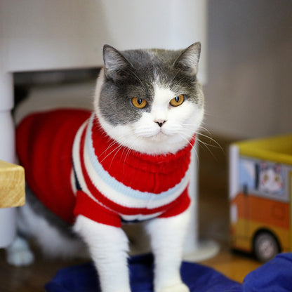 Christmas Cat Dog Sweater Pullover Winter Clothes