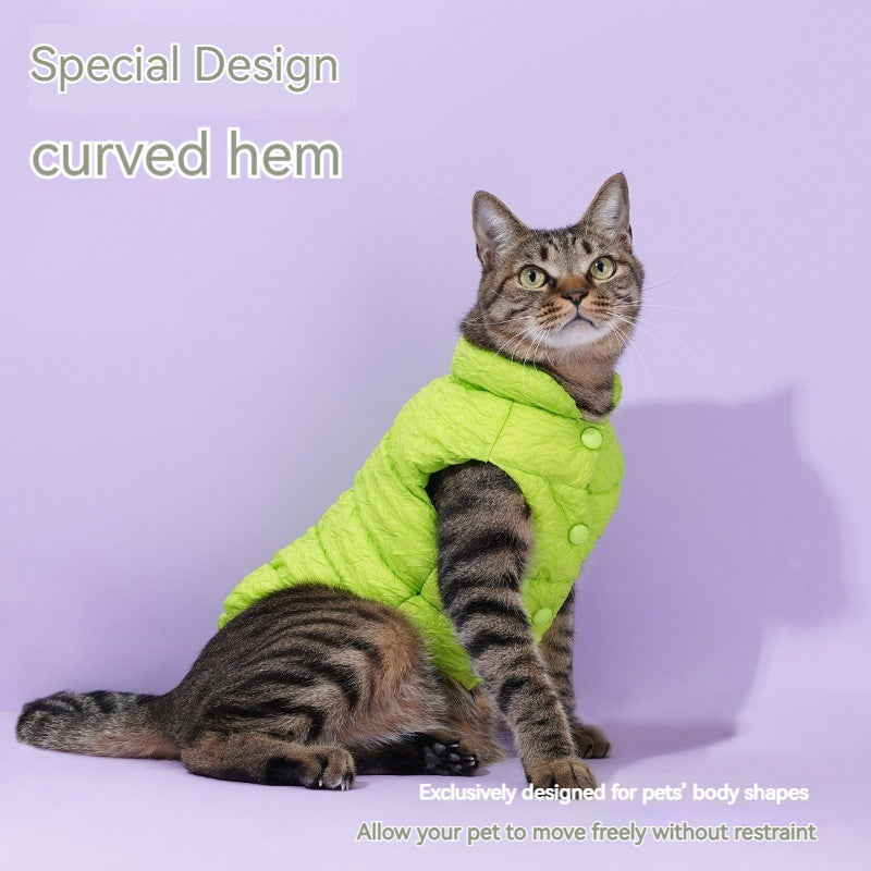 Pet Cat And Dog Universal Clothes Vest Winter Warm Cat New Winter Clothes Anti-lint